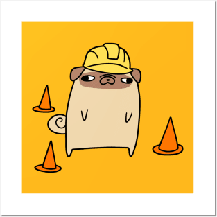 Road Worker Pug Posters and Art